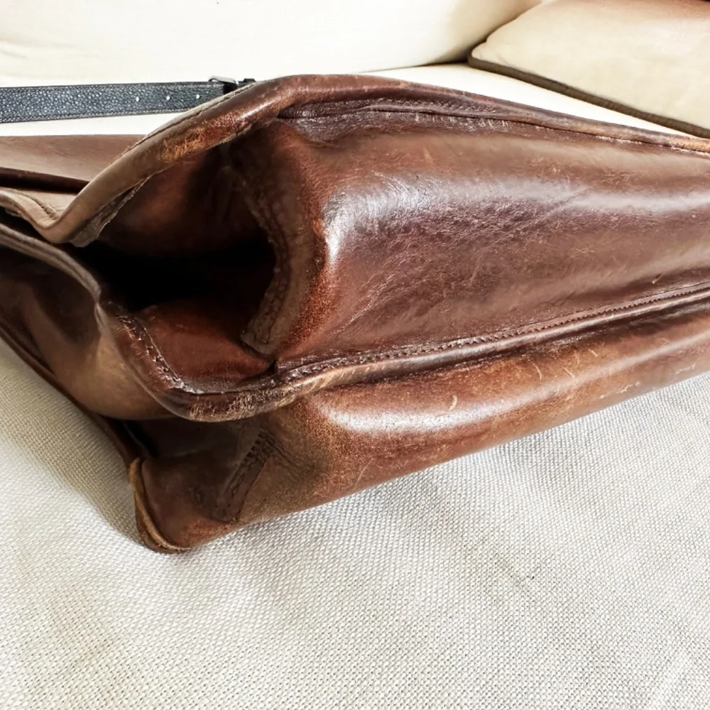 Michael Bianco Vintage Leather Briefcase – Made in USA